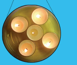 Two sections of a cell produce power - the cytosol and the mitochondria. The candles represent mitochondria, where oxygen is used and thus where aerobic metabolism occurs. The water yellow-food-colored section represents the anaerobic section of the cell called the cytosol, which does not require oxygen to produce power!